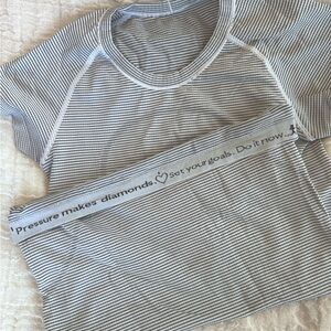 Lululemon swiftly shirt size 4. Running shirt stripes